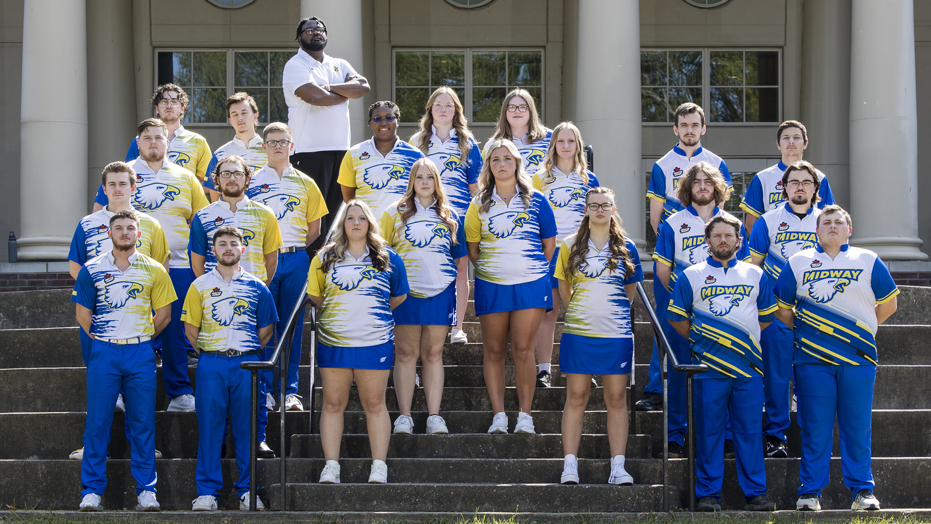 New coach Chris McMillan (top row) will lead Midway into action for the first time this weekend at the Bulldog Bash in Richmond, Ky.