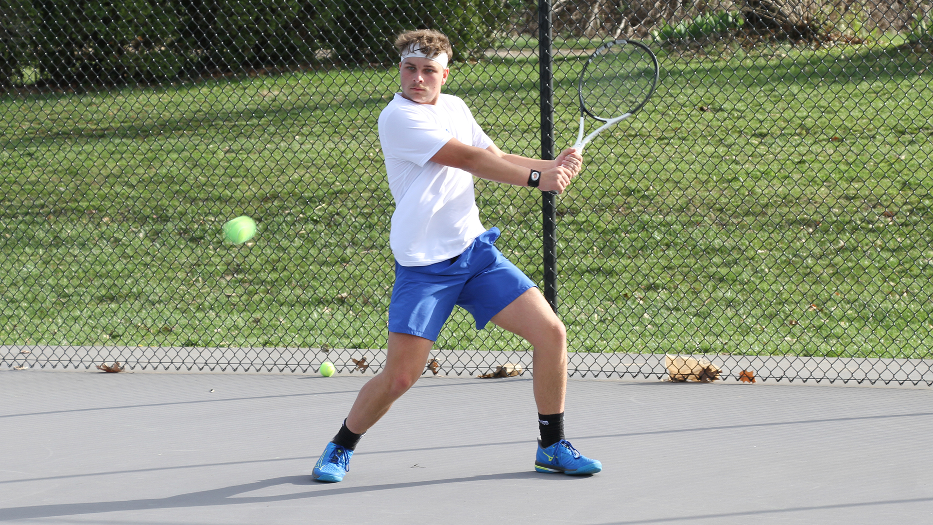 Tyler Fox got wins in singles and doubles as Midway crushed Indiana East in RSC play Friday.