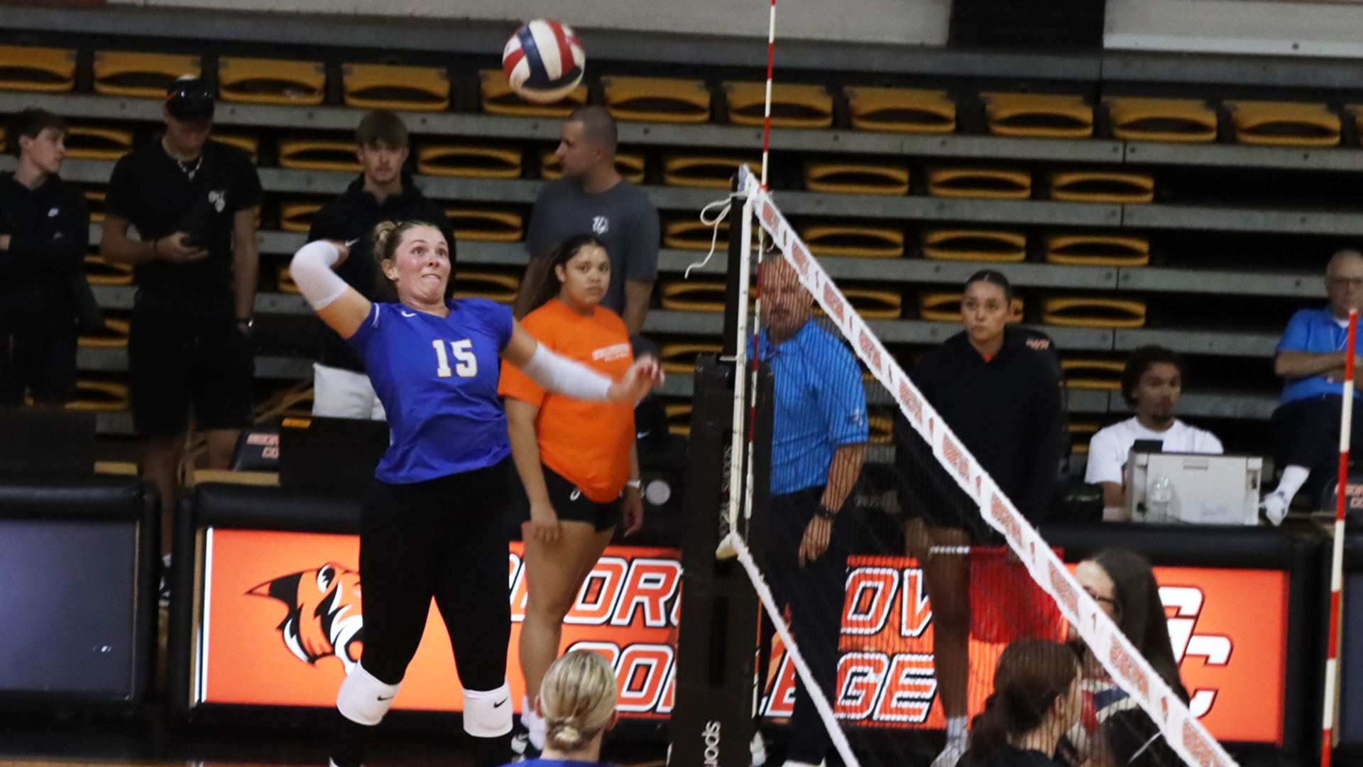 Aubry Koester led all players with 15 kills and three service aces while also netting 15 digs in Midway's 3-1 season-opening win at Georgetown Thursday.