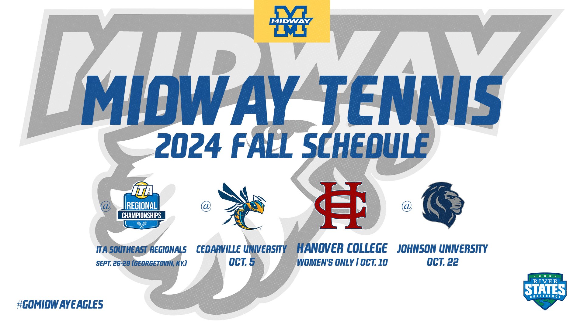 Midway will begin the fall portion of its men's and women's tennis season on Sept. 26.